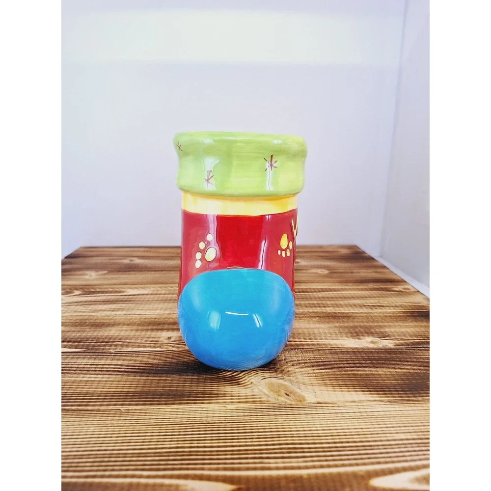 FOR YOUR Dog Treats Ceramic Cookie‎ Jar Vintage Stocking Christmas No Lid 